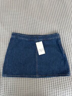 ZARA Blue Denim Mini Skirt